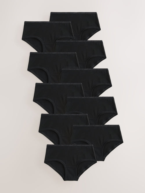 Black Hipster Briefs 10 Pack (3-16yrs)