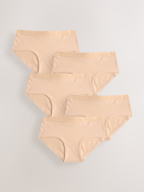 Caramel Nude Hipster Briefs 5 Pack (2-16yrs)