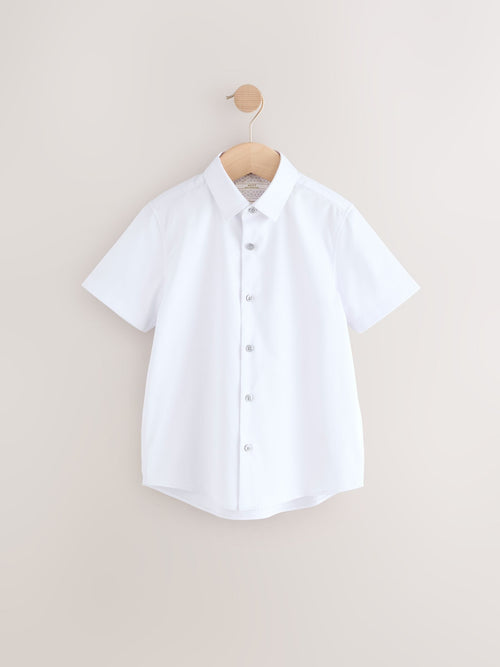 White Short Sleeves Smart Plain School Shirt (3-16yrs)