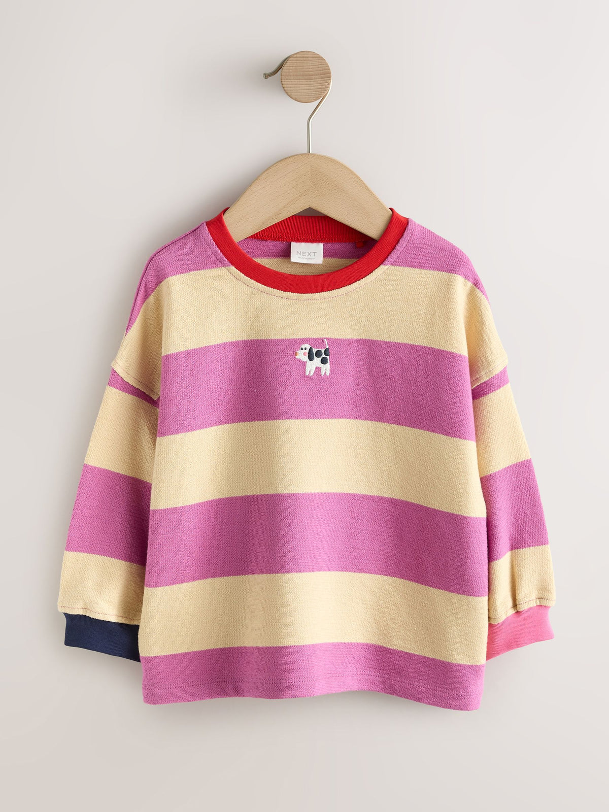 Purple Stripe Long Sleeve Cuffed Top (3mths-7yrs)