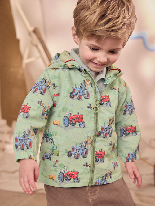 Green Tractor Print Jacket (3mths-7yrs)