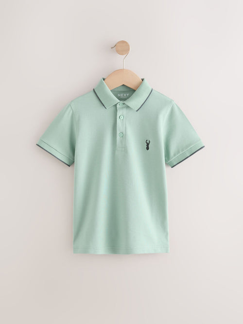 Stag Mineral Green Short Sleeve Polo Shirt (3-16yrs)