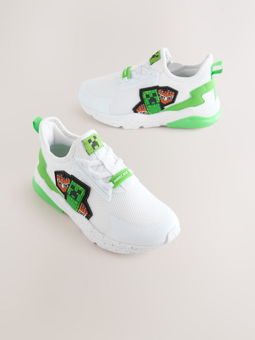 White Standard Fit (F) Minecraft Elastic Lace Trainers