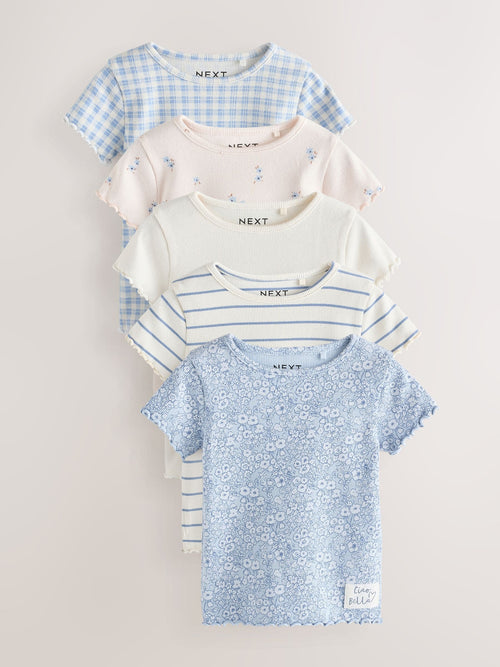 Blue Short Sleeve T-Shirts 5 Pack (3mths-7yrs)