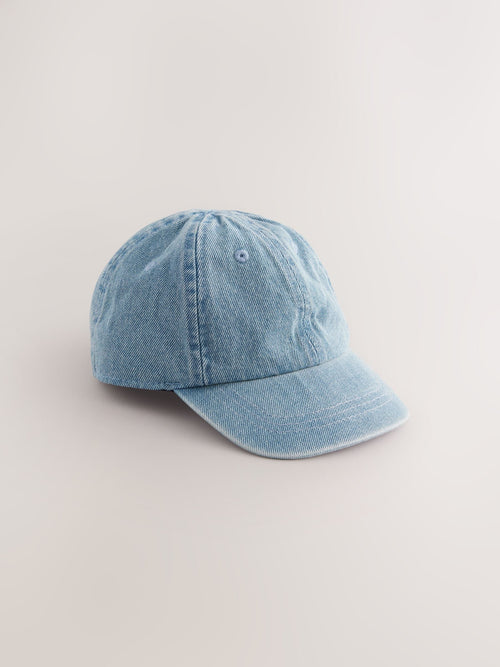 Washed Blue Denim Cotton Baseball Cap Hat (1-16yrs)
