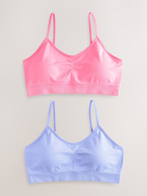 Pink/Lilac Seam Free Crop Tops 2 Pack (7-16yrs)
