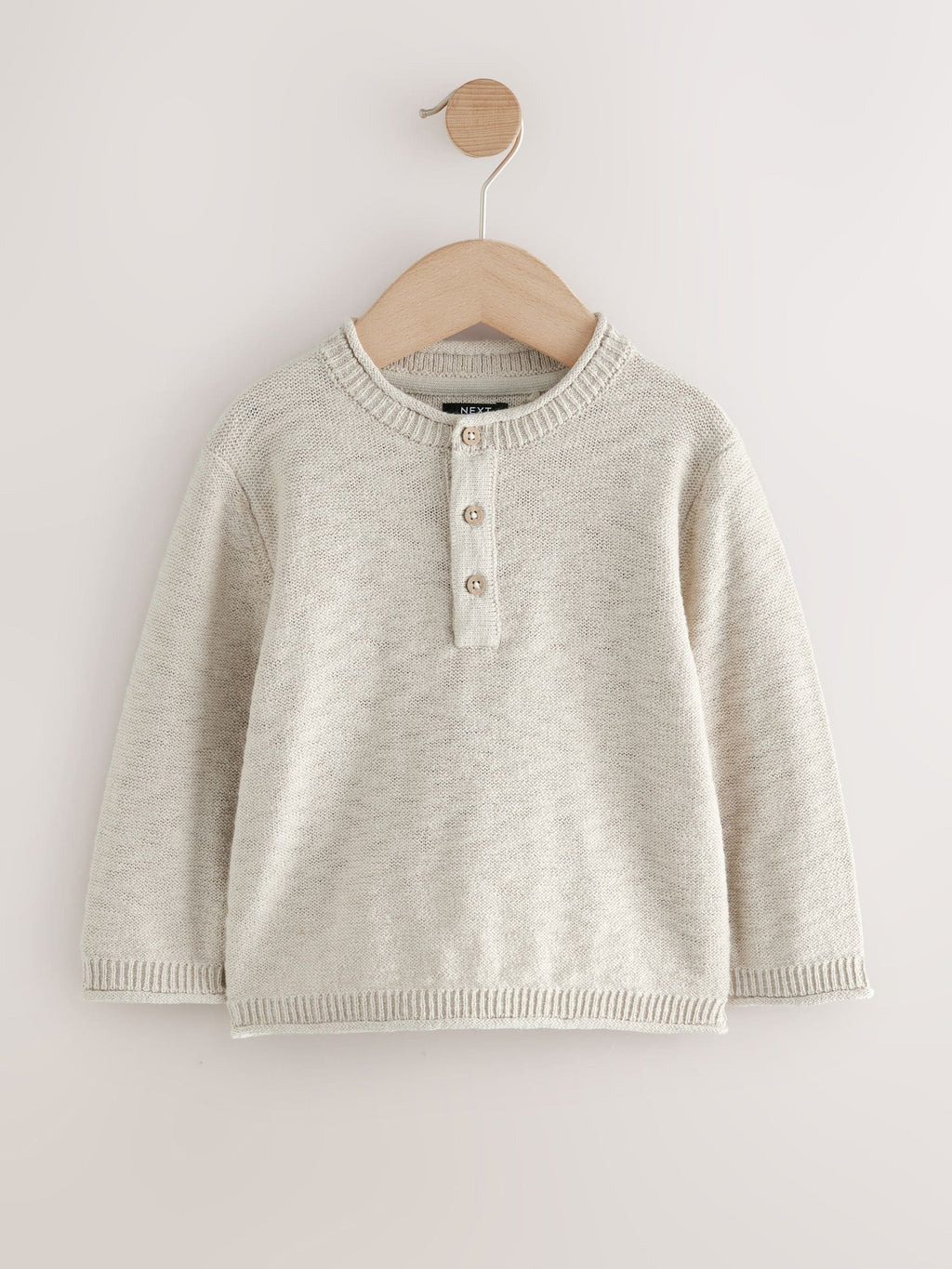 Neutral Knitted Henley Jumper (3mths-7yrs)