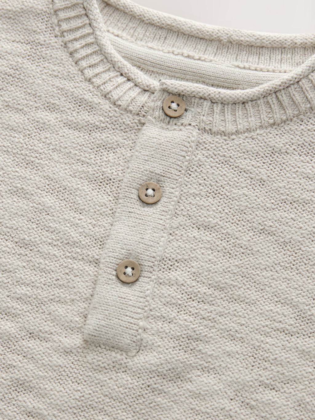 Neutral Knitted Henley Jumper (3mths-7yrs)