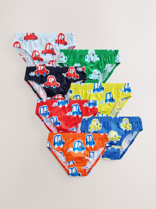 Multi Car Print Cotton Briefs 7 Pack (1.5-10yrs)