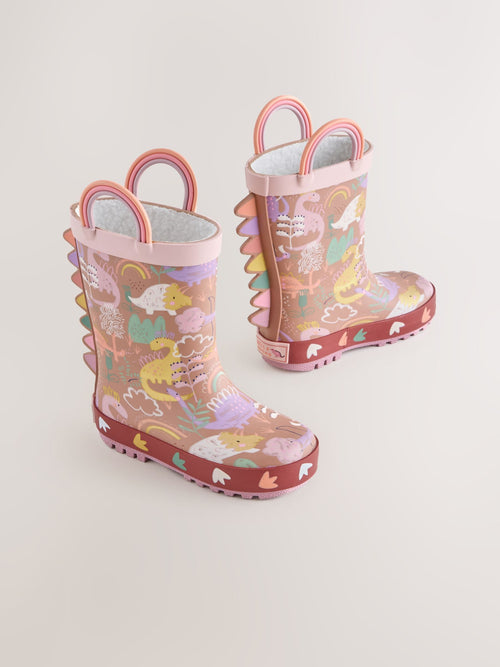 Neutral Dino Handle Wellies