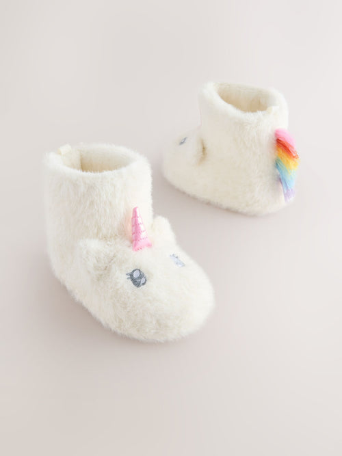 White Unicorn Slipper Boots