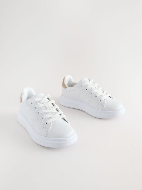 White Lace Up Trainers
