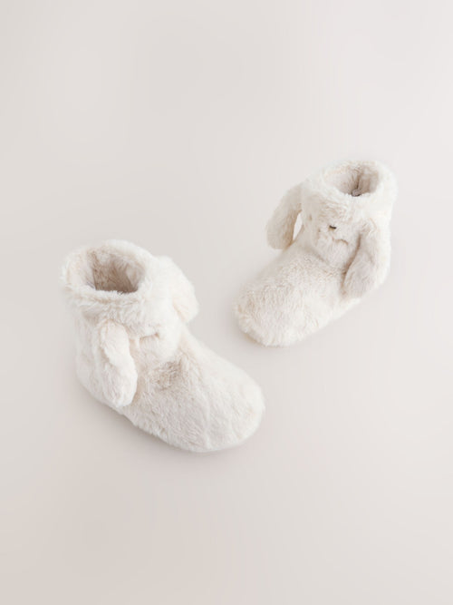 Ecru Bunny Faux Fur Slipper Boots
