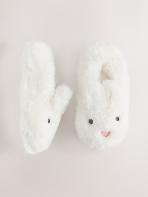 White Bunny Character Slippers