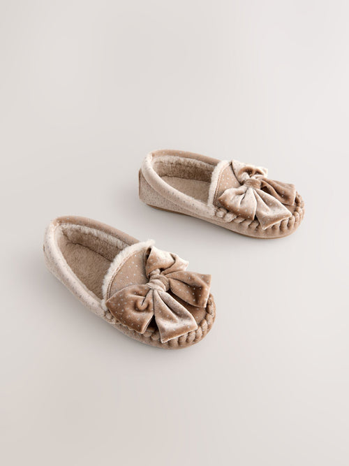 Neutral Moccasin Slippers