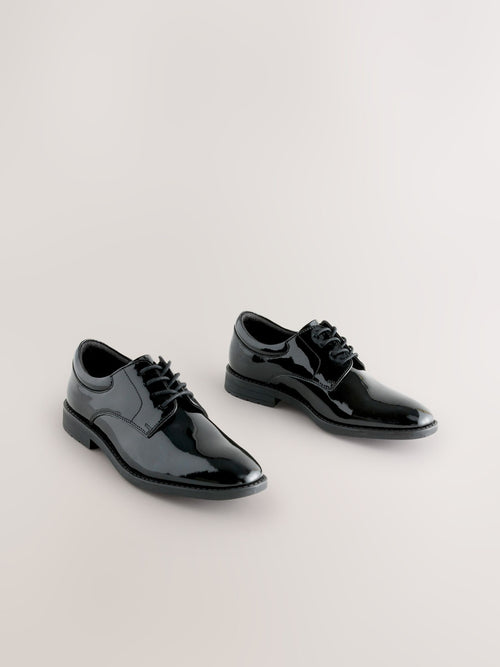 Black Patent Leather Lace Up Shoes