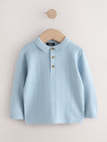 Blue Cable Knit Polo Shirt (3mths-7yrs)