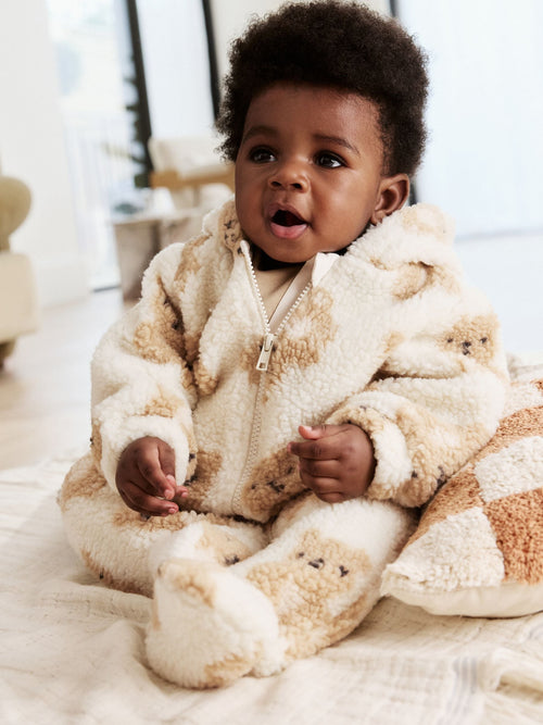 Natural Bear Borg All Over Printed Baby Pramsuit (0-18mths)