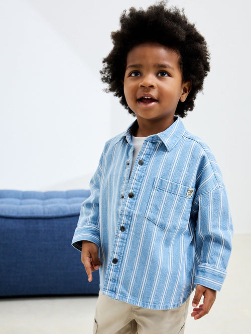 Blue Stripe Long Sleeve Denim Shirt (3mths-7yrs)