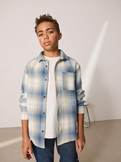Blue Shadow Long Sleeve Check Shirt and T-Shirt Set 2 Piece (3-16yrs)