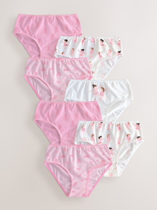 Pink Ballerina Briefs 7 Pack (1.5-16yrs)