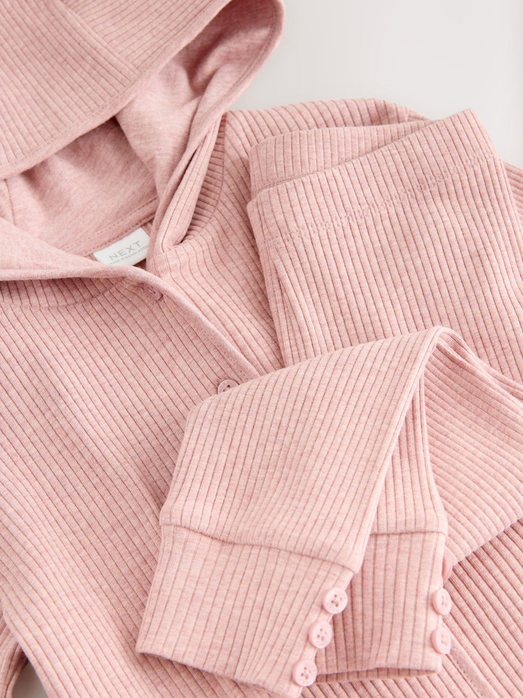 Light Pink Ribbed Hooded Cardigan and Leggings Set (3mths-7yrs)
