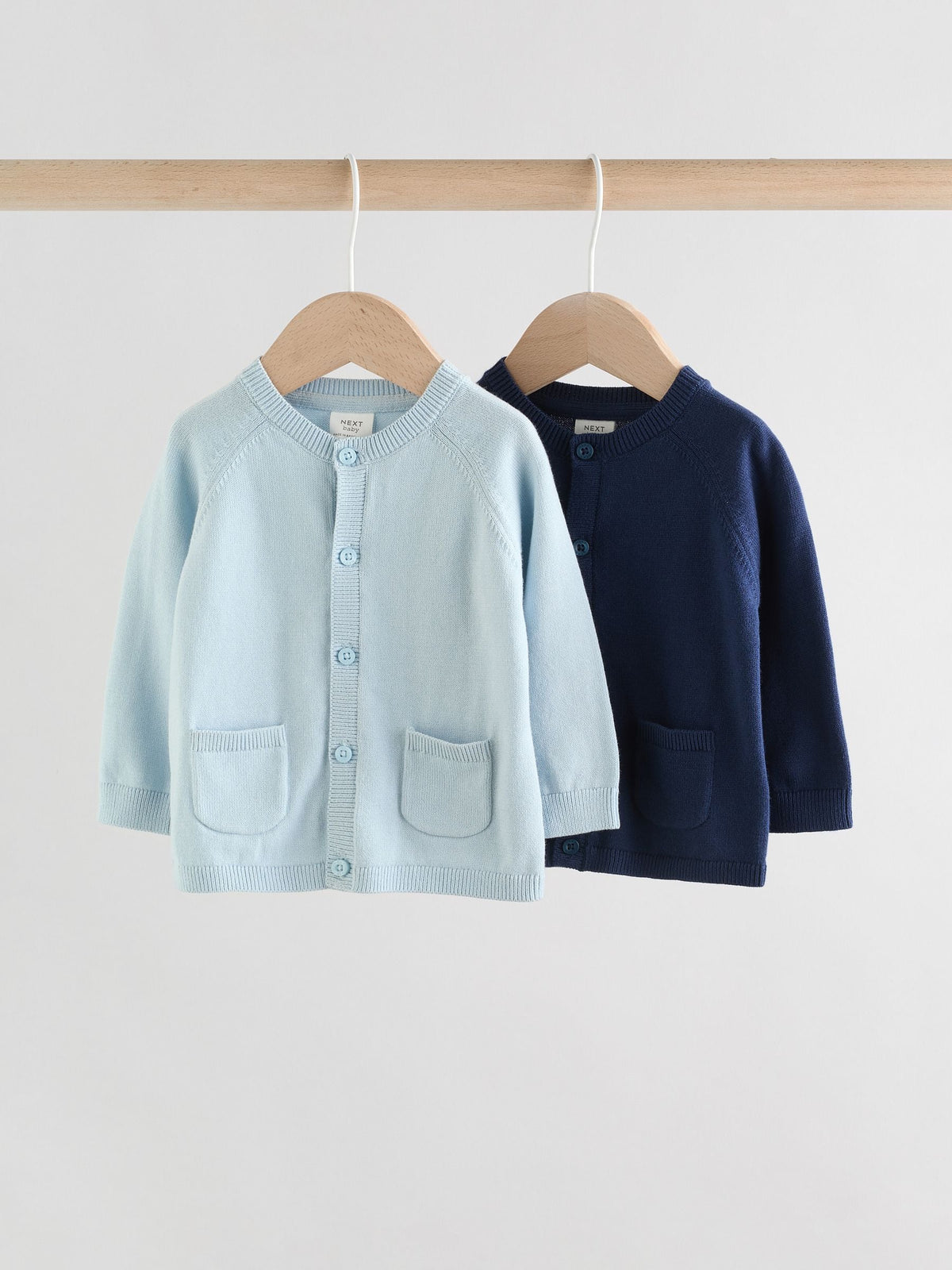 Blue 100% Cotton Knitted Baby Cardigans 2 Pack (0mths-2yrs)