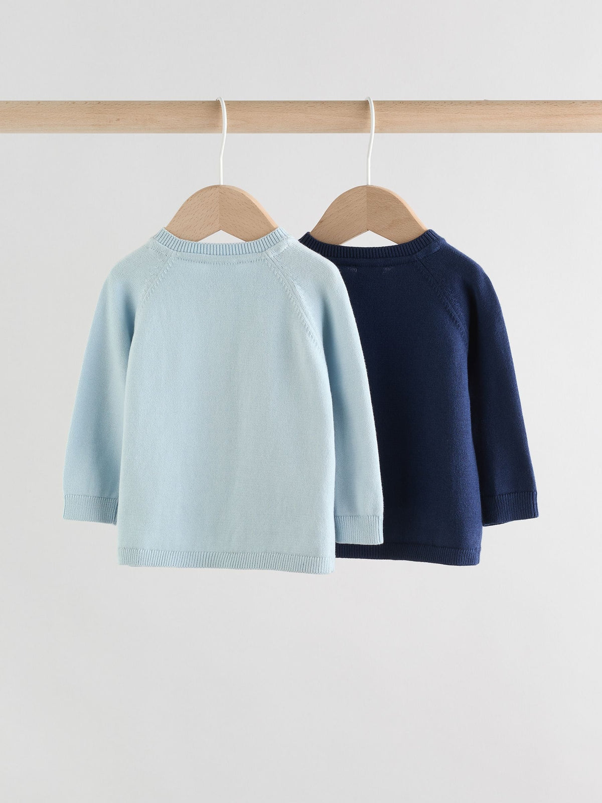 Blue 100% Cotton Knitted Baby Cardigans 2 Pack (0mths-2yrs)