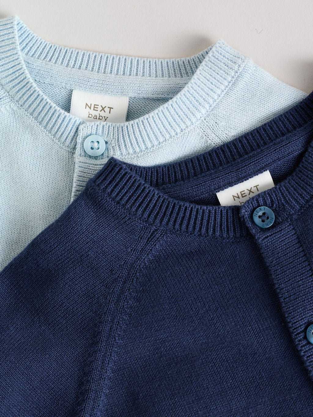 Blue 100% Cotton Knitted Baby Cardigans 2 Pack (0mths-2yrs)