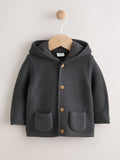 Charcoal Grey Knitted Baby Cardigan (0mths-2yrs)