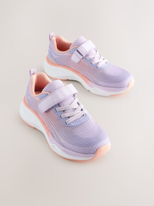Purple Standard Fit (F) Elastic Lace-Up Trainers