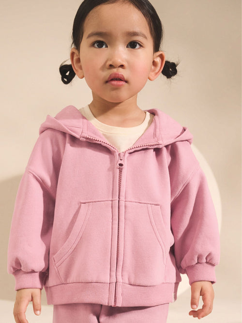 Rose Pink Zip Up Hoodie (3mths-7yrs)