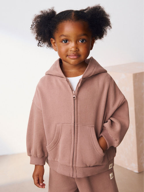 Mocha Brown Zip Up Hoodie (3mths-7yrs)