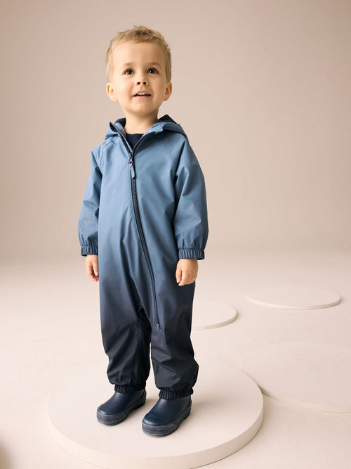 Blue Dip Dye Waterproof Fleece Lined Puddlesuit (3mths-7yrs)