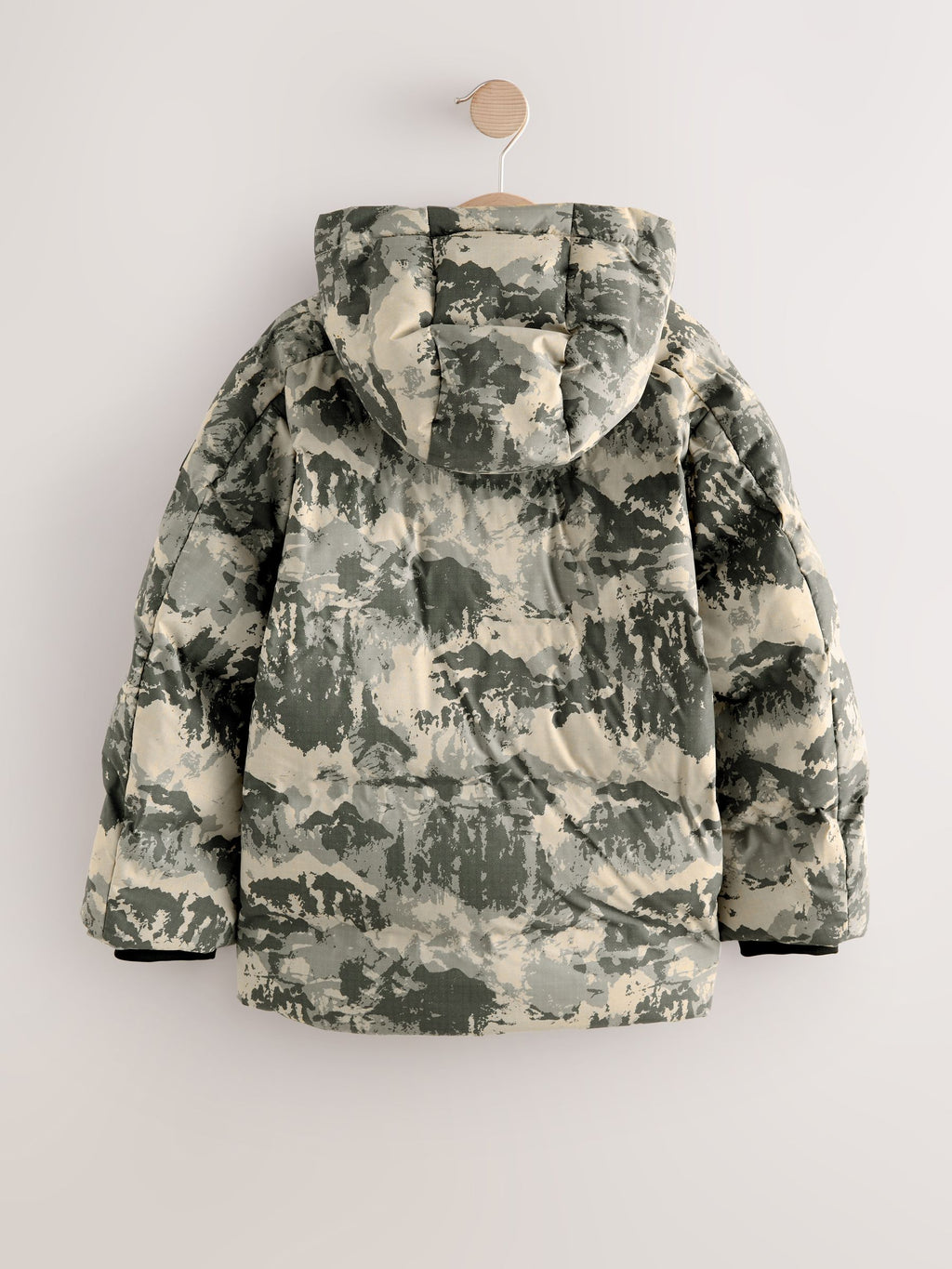 Grey Camoflauge Shower Resistant Microfleece Lined Padded Coat (3-16yrs)