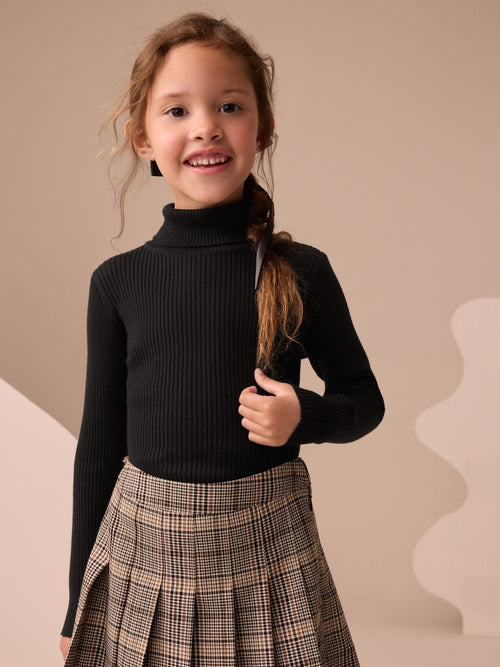 Black Roll Neck Knit Jumper (3-16yrs)