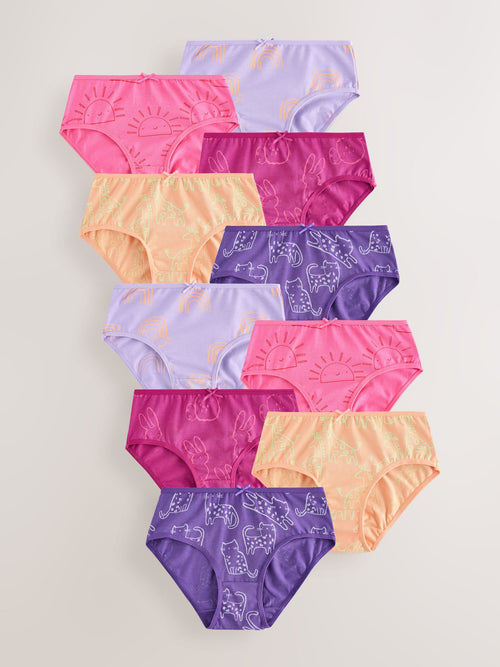 Purple Animals Briefs 10 Pack (1.5-16yrs)