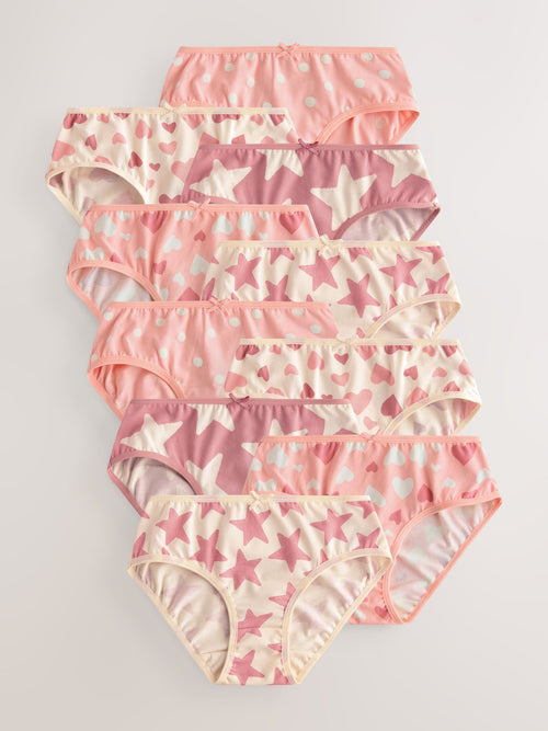 Pink Hearts Briefs 10 Pack (1.5-16yrs)