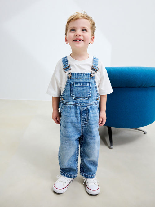 Mid Blue Dungarees (3mths-7yrs)