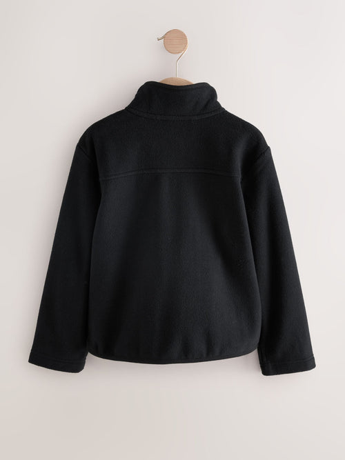 Black Zip-Up Fleece Jacket With Pockets (3-16yrs)