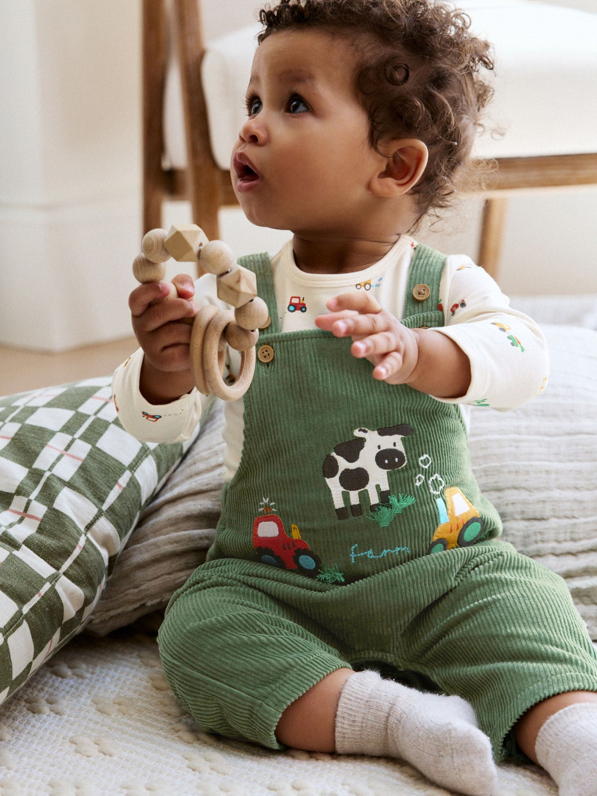 Green Farm Cord Dungarees and Bodysuit Set (0mths-2yrs)