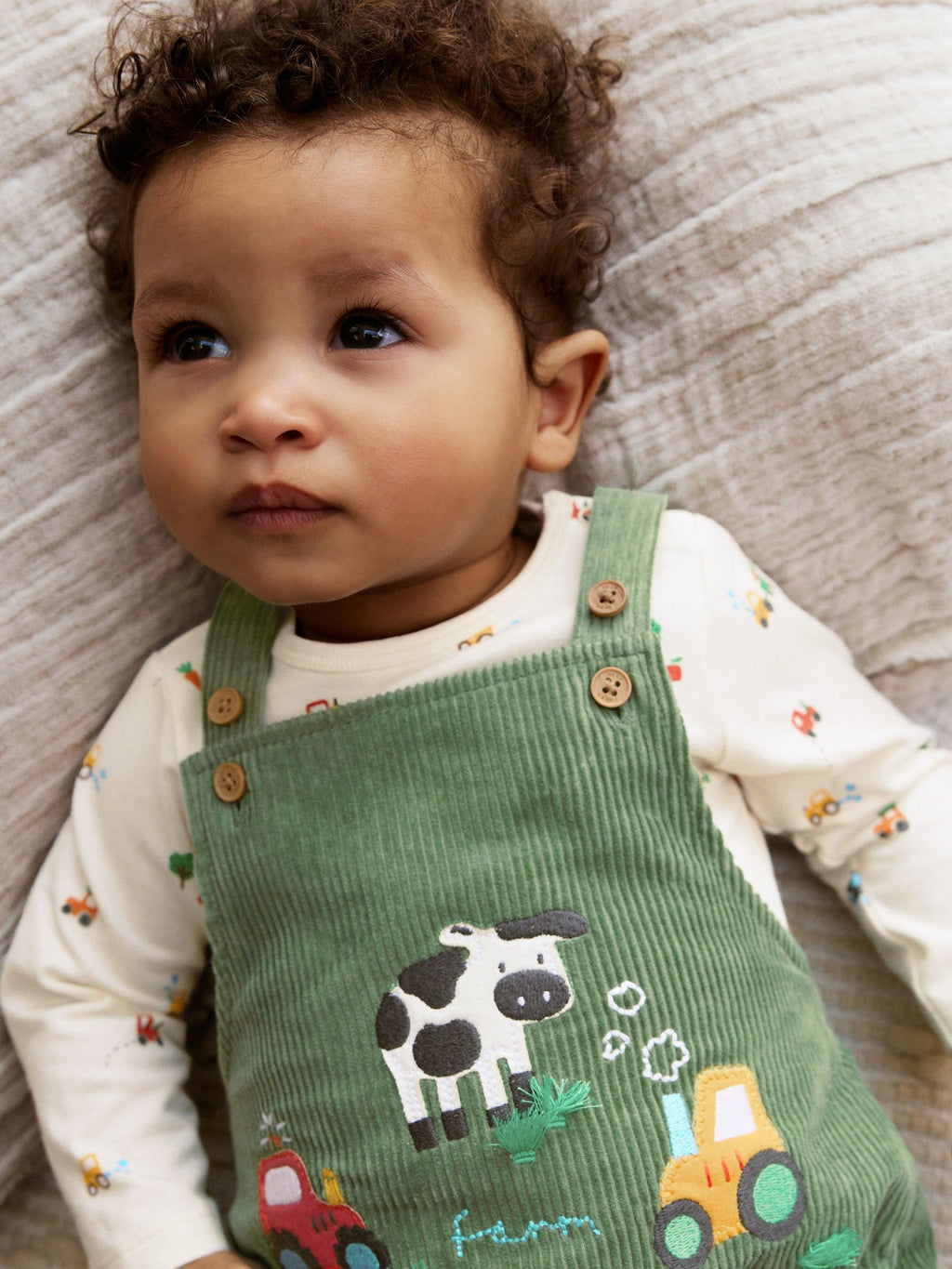 Green Farm Cord Dungarees and Bodysuit Set (0mths-2yrs)