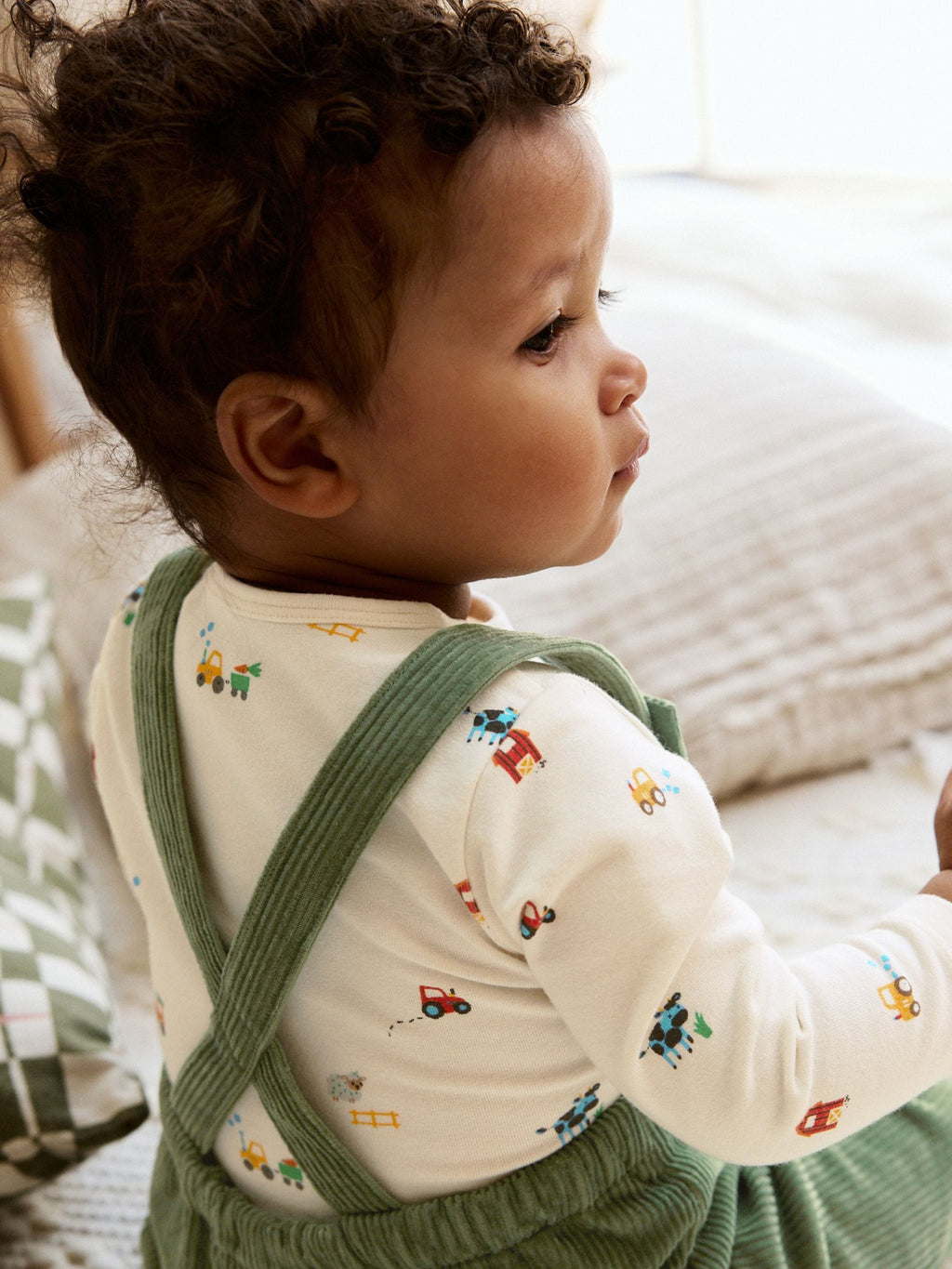 Green Farm Cord Dungarees and Bodysuit Set (0mths-2yrs)