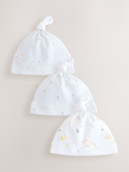 White Tie Top Hats 3 Pack (0-12mths)
