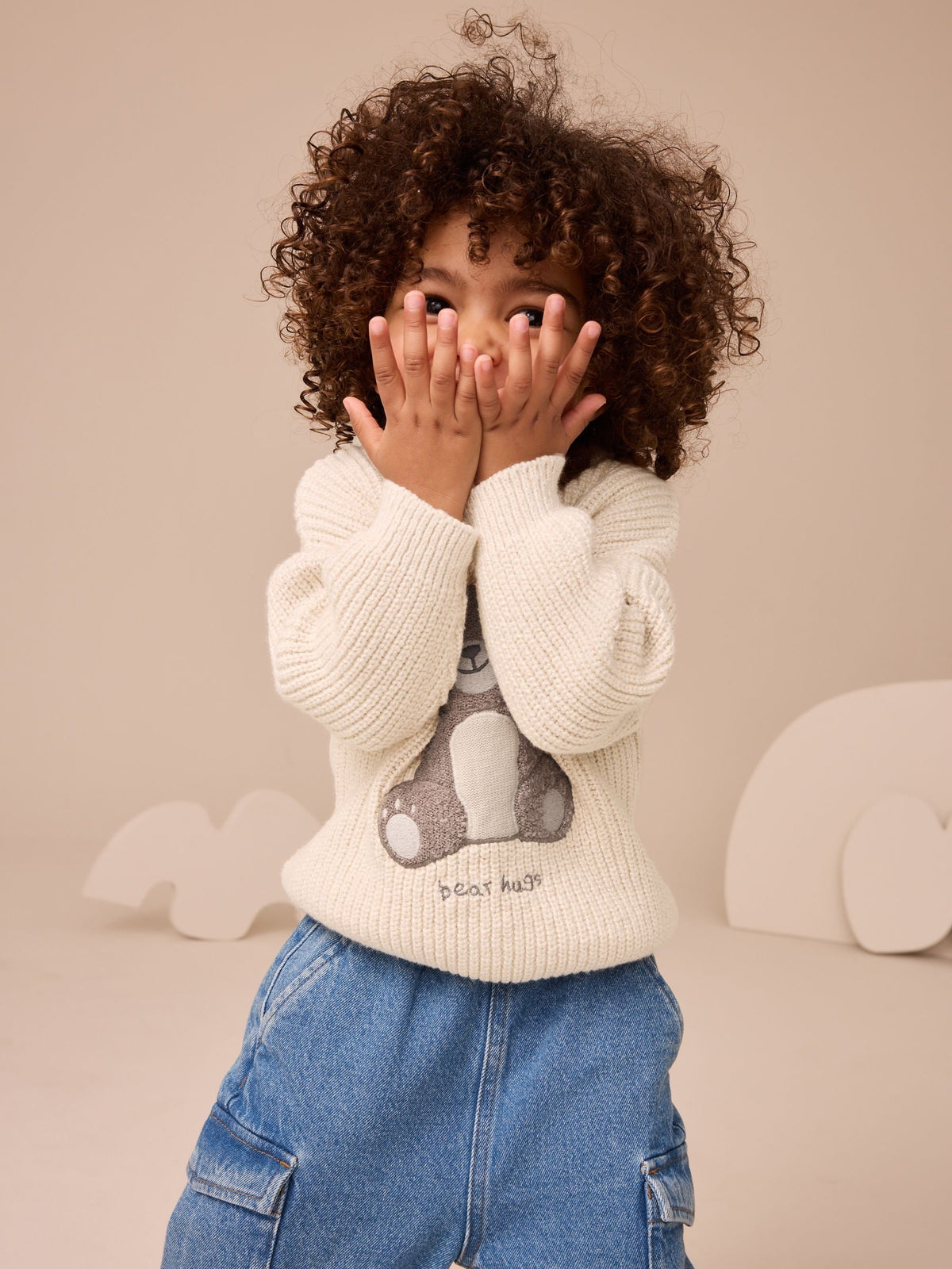 Cream Bear Knitted Jumper (3mths-7yrs)