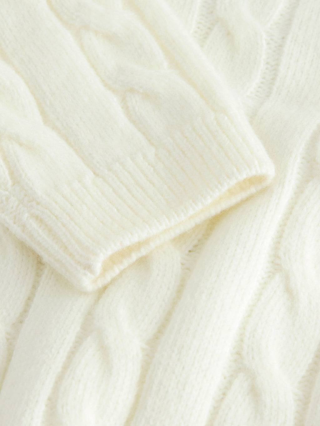 Ecru White Cable Knit Crew Neck Jumper (3mths-7yrs)