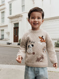 Neutral Dogs Knitted Crew Neck Jumper (3mths-7yrs)