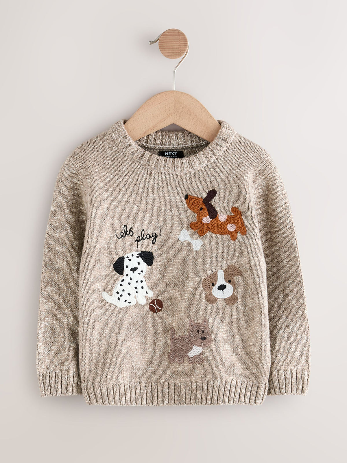 Neutral Dogs Knitted Crew Neck Jumper (3mths-7yrs)