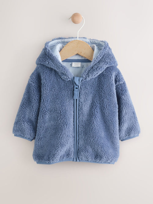 Navy Fleece Zip Up Baby Jacket (0-18mths)