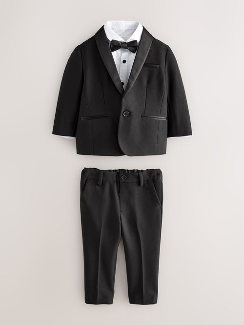 Black Blazer, Shirt & Trouser Set Blazer Shirt Trousers and Bow Tie Set (3mths-12yrs)